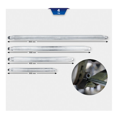 Brilliant Tools Jeu de leviers de fixation pneu, 4 pcs