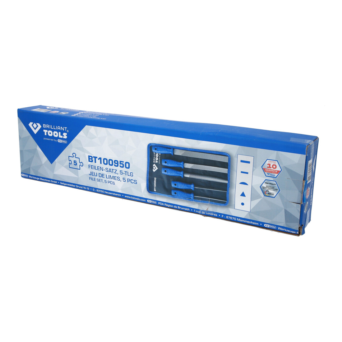 Brilliant Tools Jeu de limes, 5 pcs