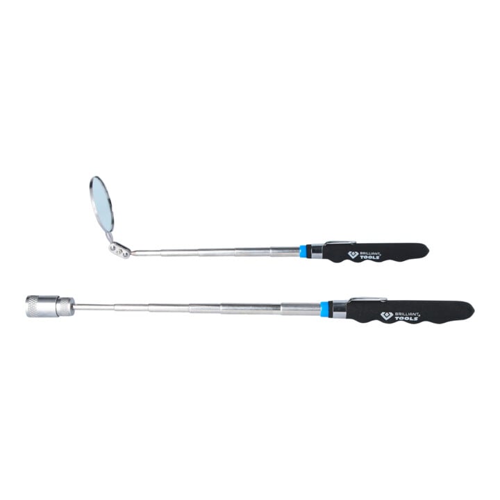Brilliant Tools Jeu de miroirs télescopiques et d’aimants, 2 pcs