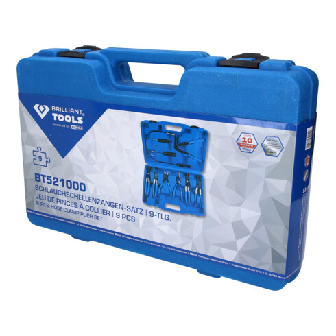 Brilliant Tools Jeu de pinces pour colliers de serrage, 9 pièces