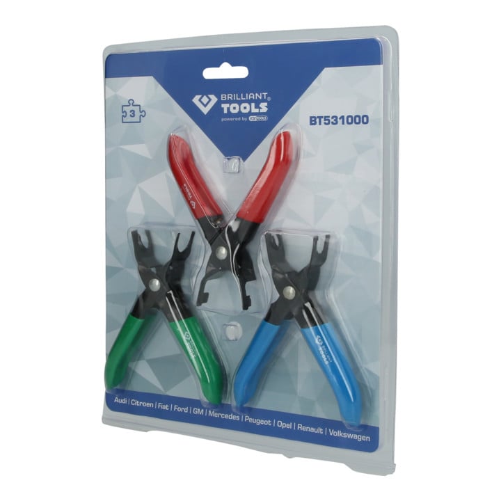 Brilliant Tools Jeu de pinces de déverrouillage de conduite de carburant, 3 pcs