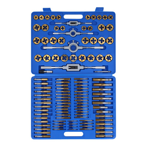 Brilliant Tools Jeu de tarauds et filières TiN, 110 pcs