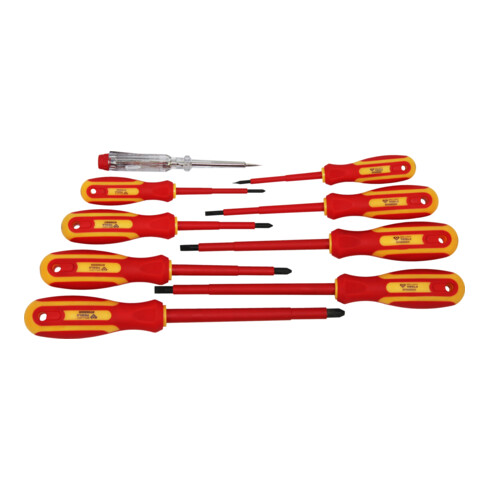 Brilliant Tools Jeu de tournevis VDE, 9 pcs, plats et PH Phillips