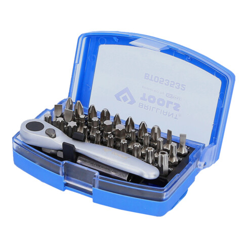 Brilliant Tools Jeu d’embouts avec embout pour cliquet réversible, 32 pcs