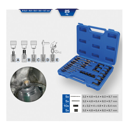 Brilliant Tools Jeu d’extracteurs de vis, 25 pcs