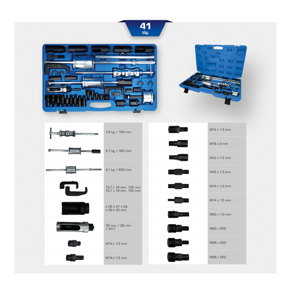 Brilliant Tools Jeu d’extracteurs d’injecteur, 41 pcs