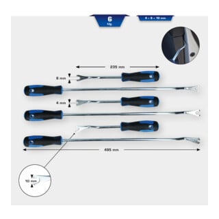 Brilliant Tools Jeu d'outils de déblocage pour clips de garniture, 6 pcs