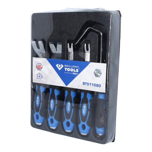 Brilliant Tools Jeu d'outils pour le défixation des garnitures de portières, 5 pcs