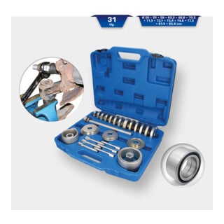 Brilliant Tools Jeu d’outils pour roulements de roues, 31 pcs