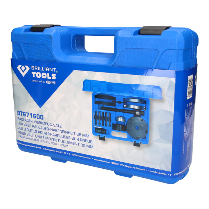 Brilliant Tools Jeu d’outils pour roulements de roues, pour VAG, coquille 85 mm, 17 pcs