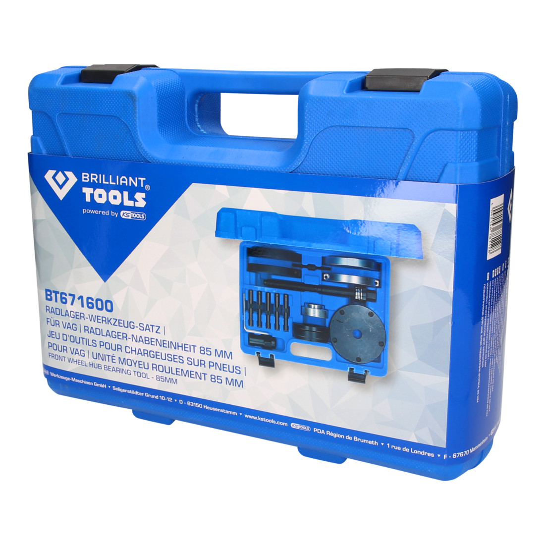 Brilliant Tools Jeu d’outils pour roulements de roues, pour VAG, coquille 85 mm, 17 pcs