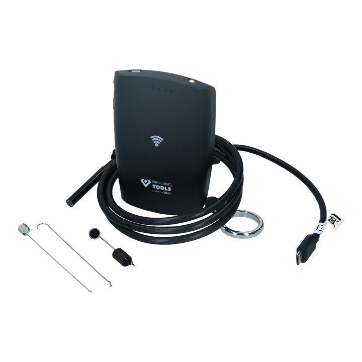 Brilliant Tools Kit vidéo Wi-Fi avec sonde caméra frontale HD Ø 5,5 mm 0°, 5 pcs