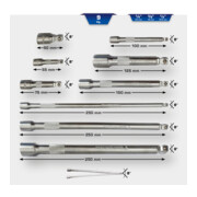 Brilliant Tools Kippverlengset 1/4" + 3/8" + 1/2", 9-dlg.-1