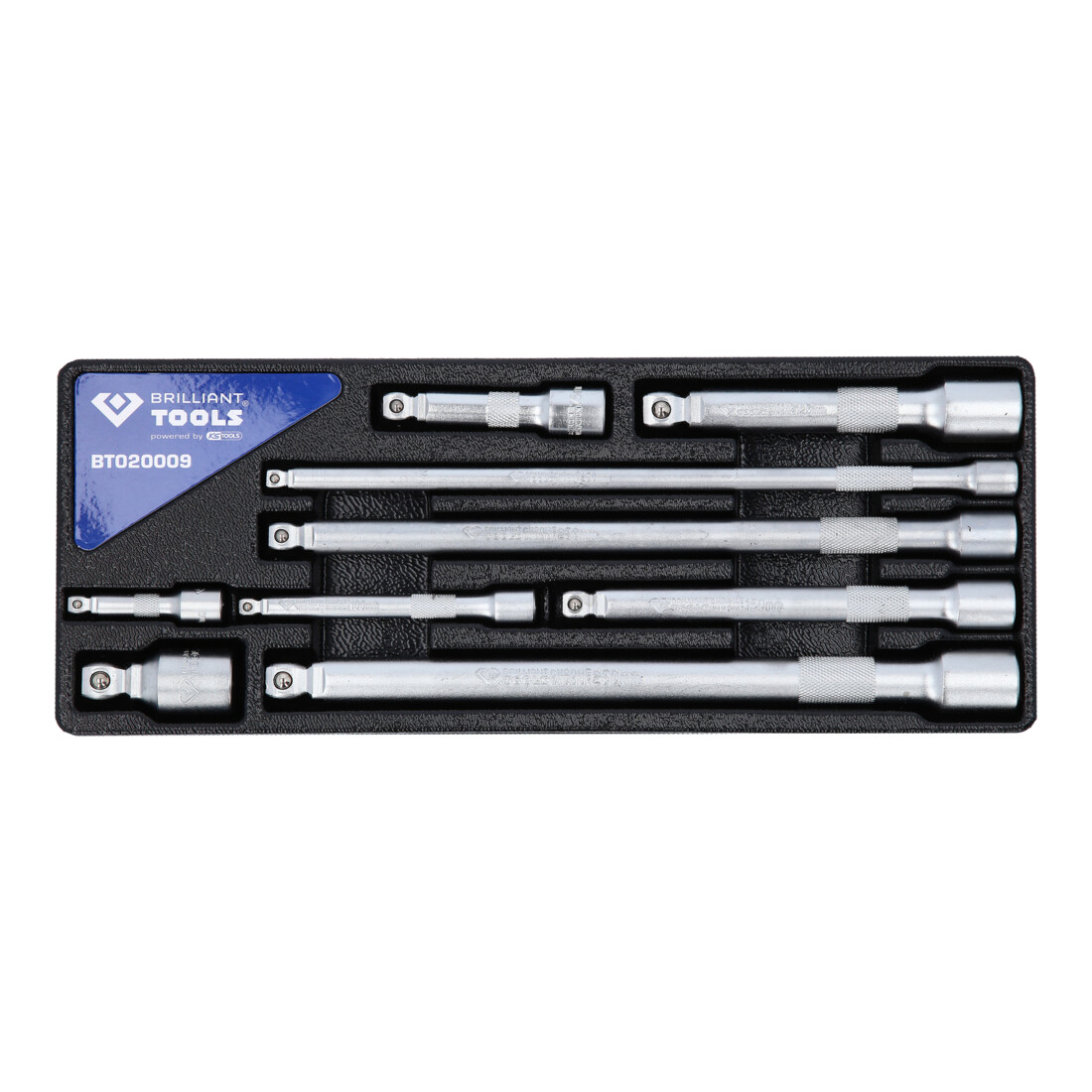 Brilliant Tools Kippverlengset 1/4" + 3/8" + 1/2", 9-dlg.