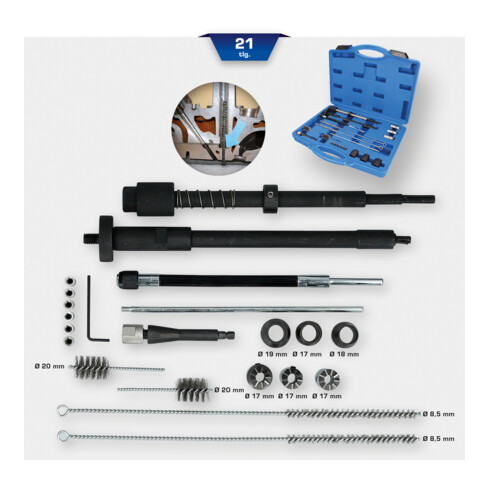 Brilliant Tools Kit de nettoyage pour logement et gaine d’injecteur, 21 pcs