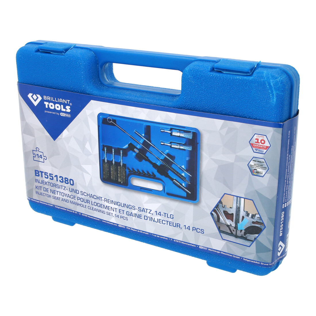 Brilliant Tools Kit de nettoyage pour siège et conduit d'injecteur, 14 pcs