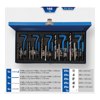 Brilliant Tools Kit de réparation de filetage, 146 pcs