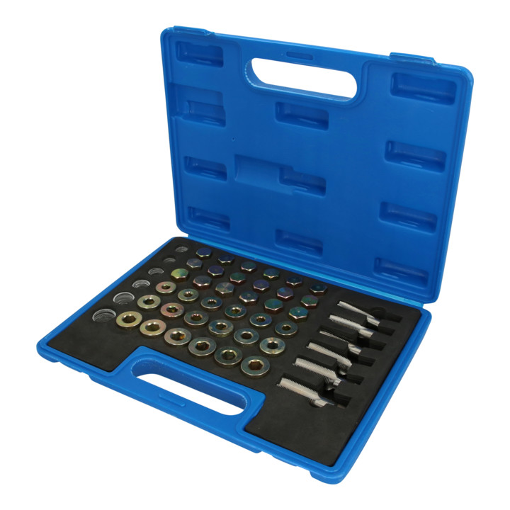 Brilliant Tools Kit de réparation de filetage de bouchon de vidange d’huile, 114 pcs