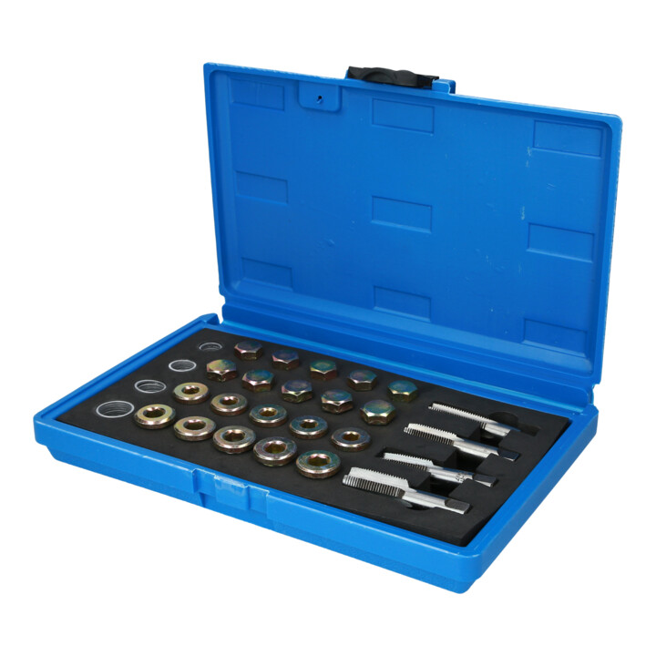 Brilliant Tools Kit de réparation de filetage de bouchon de vidange d’huile, 64 pcs