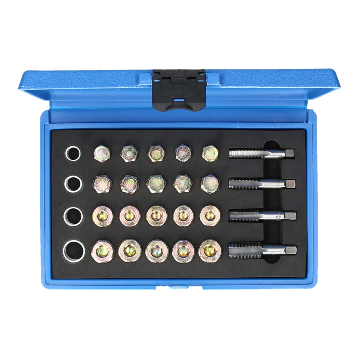 Brilliant Tools Kit de réparation de filetage de bouchon de vidange d’huile, 64 pcs