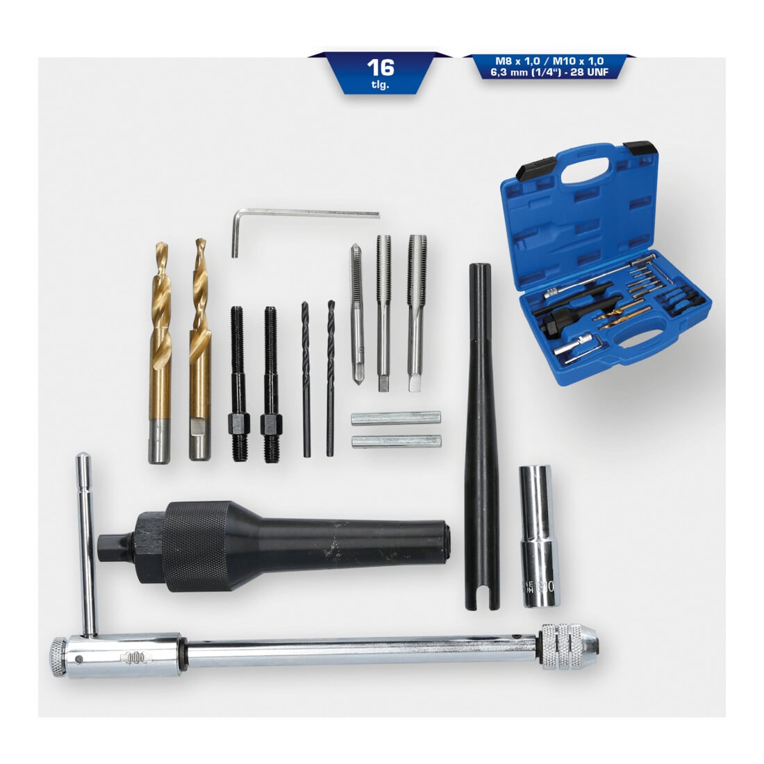 Brilliant Tools Kit de réparation de filetage pour bougies de préchauffage, 16 pcs