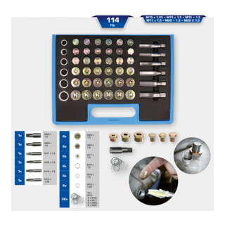 Brilliant Tools Kit di riparazione per filettatura vite di scarico olio, 114pz.