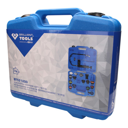 Brilliant Tools Kit diagnostic système de refroidissement, 18 pcs
