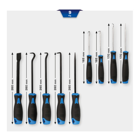 Brilliant Tools Kit d'outils grattoirs-crochets, 9 pcs