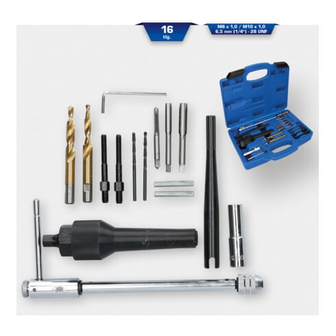 Brilliant Tools Kit riparazione e smontaggio filettatura candele, 16pz.