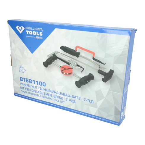Brilliant Tools Kit smontaggio parabrezza, 7pz.