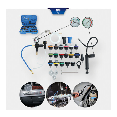 Brilliant Tools Kit universel diagnostic système de refroidissement, 28 pcs