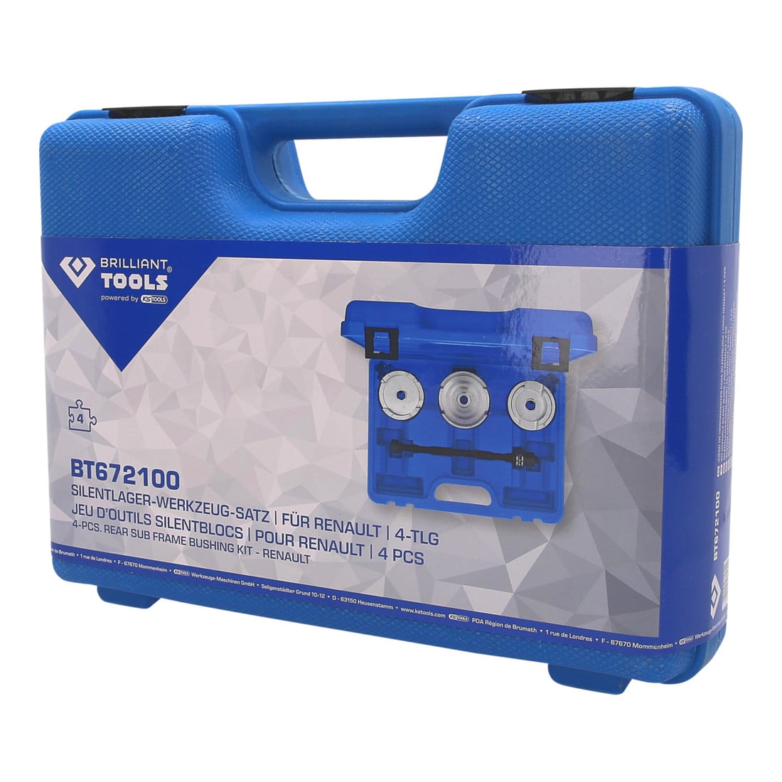 Brilliant Tools Kit utensile silent block, per Renault, 4pz.