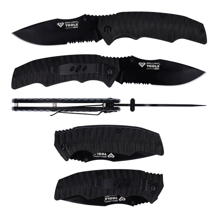 Brilliant Tools Klapmes met vergrendeling en tas