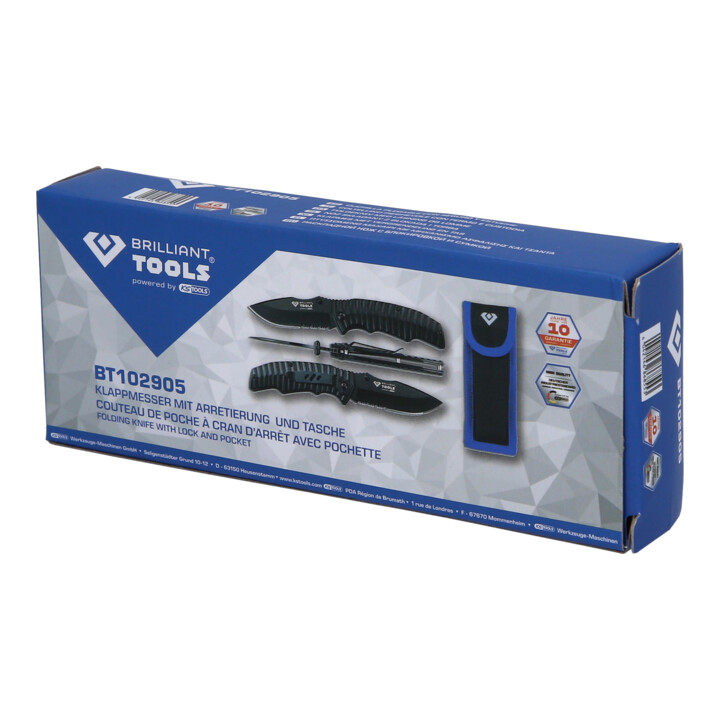 Brilliant Tools Klappmesser mit Arretierung  und Tasche
