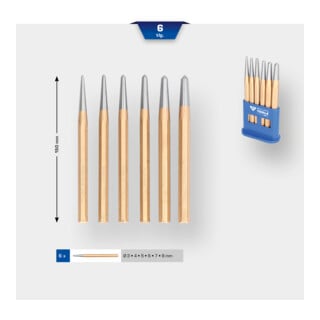 Brilliant Tools Körner-Satz, 6-tlg