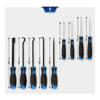 Brilliant Tools Krabbelhaak-gereedschapsset, 9-dlg.