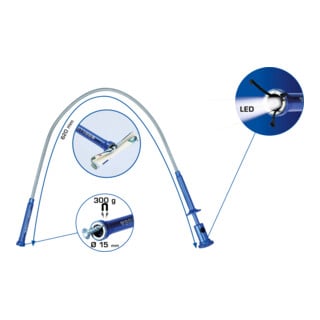 Brilliant Tools Krallengreifer mit Magnet und LED, starr