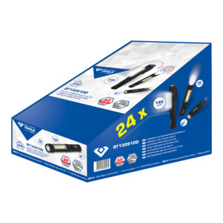 Brilliant Tools Lampe torche COB 2 en 1 display, 24 pcs