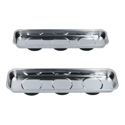Brilliant Tools Magnetisches Tablett / Schale-Set aus Edelstahl 65 x 226 mm, 2-tlg