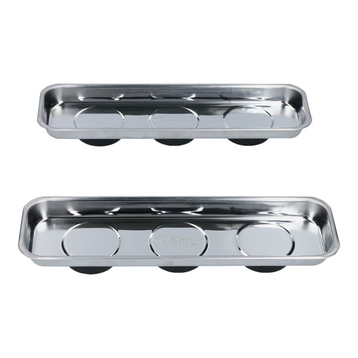 Brilliant Tools Magnetisches Tablett / Schale-Set aus Edelstahl 65 x 226 mm, 2-tlg