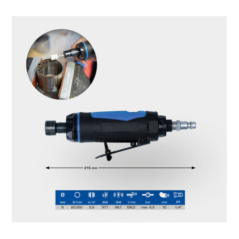 Brilliant Tools Meuleuse axiale pneumatique, version droite