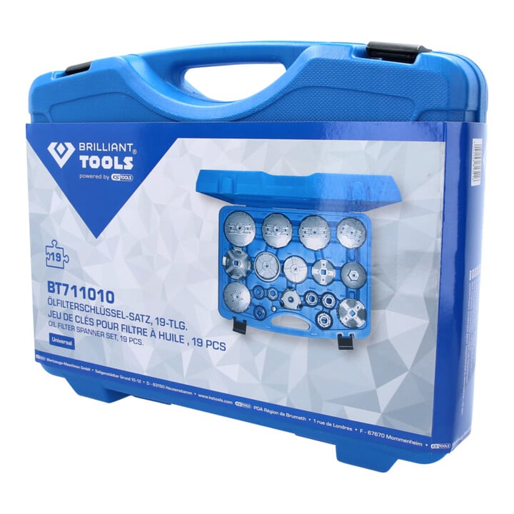 Brilliant Tools Oliefiltermoersleutelset, 19-dlg.
