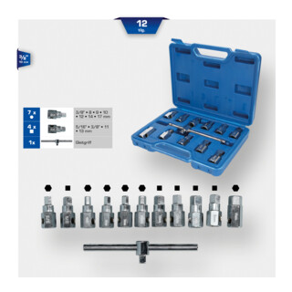 Brilliant Tools Olieservicedopsleutelset, 12-dlg