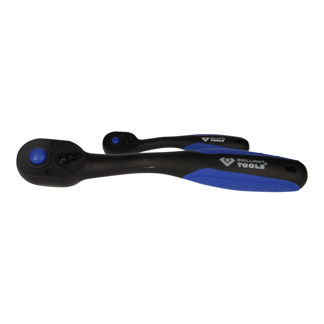 Brilliant Tools Omschakelbare ratelset, 2 dlg, 1/4", 1/2"