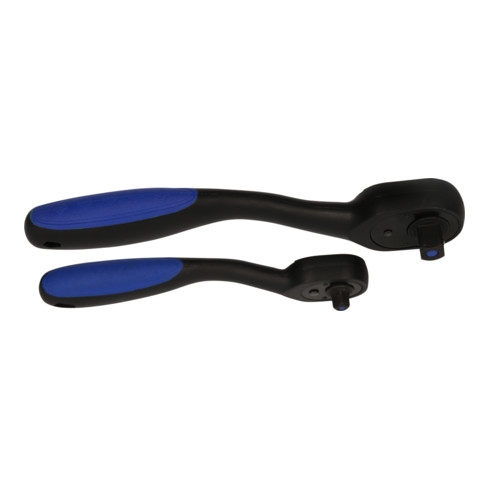 Brilliant Tools Omschakelbare ratelset, 2 dlg, 1/4", 1/2"