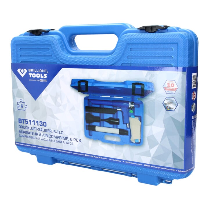 Brilliant Tools Perslucht-zuignap, 6-dlg
