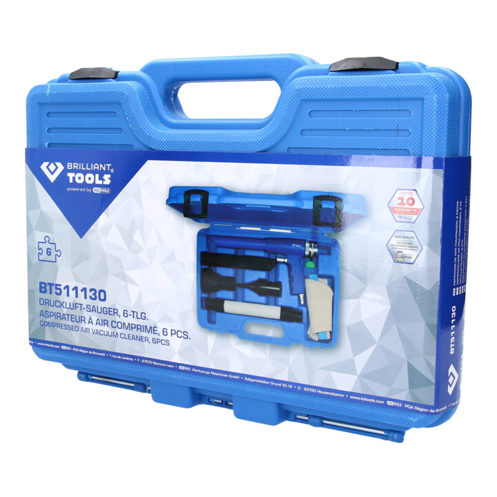 Brilliant Tools Perslucht-zuignap, 6-dlg