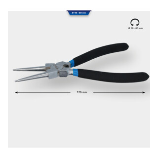 Brilliant Tools Pince à circlips intérieure droite, 175 mm