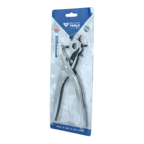 Brilliant Tools Pinza a fustella, Ø 2,5 - 3,0 - 3,5 - 4,0 - 4,5 - 5,0mm