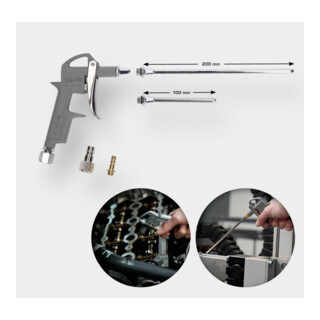 Brilliant Tools Pistolet pneumatique de soufflage avec 3 buses interchangeables incluses